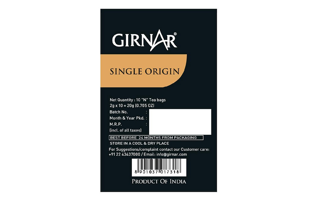 Girnar Single Origin Assam Tea    Box  10 pcs